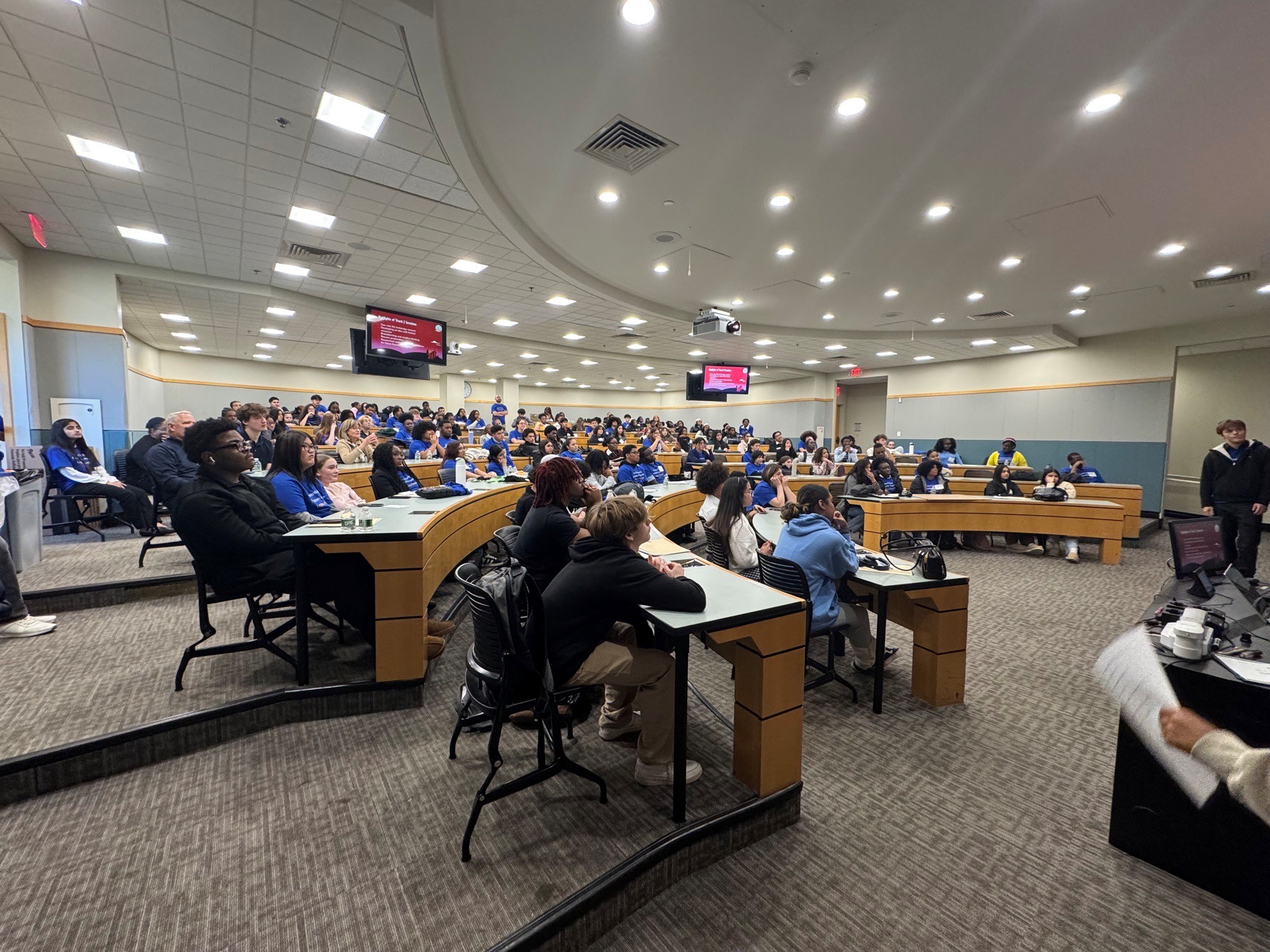 FLIP Storrs students listening to a guest speaker.
