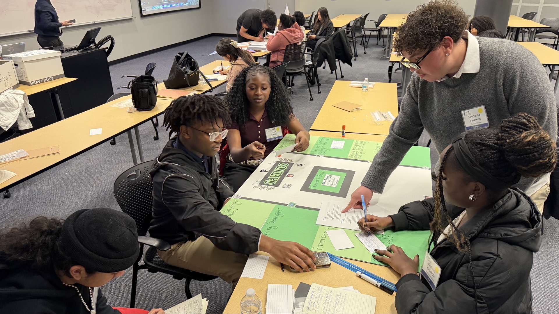 FLIP Stamford students working on their final group project